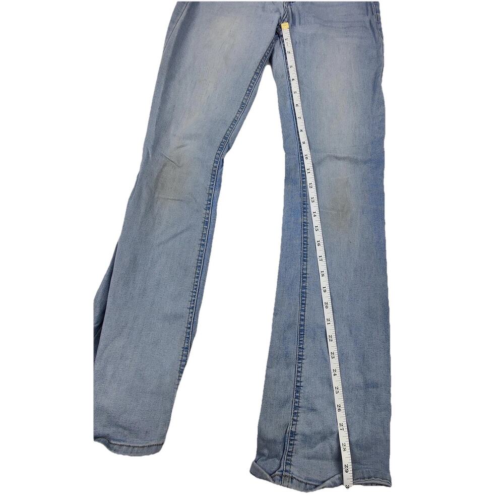 ENJEAN Bootcut Jeans Juniors 5 Blue Light Wash Distressed Stretch Denim 27x30 - Picture 7 of 11